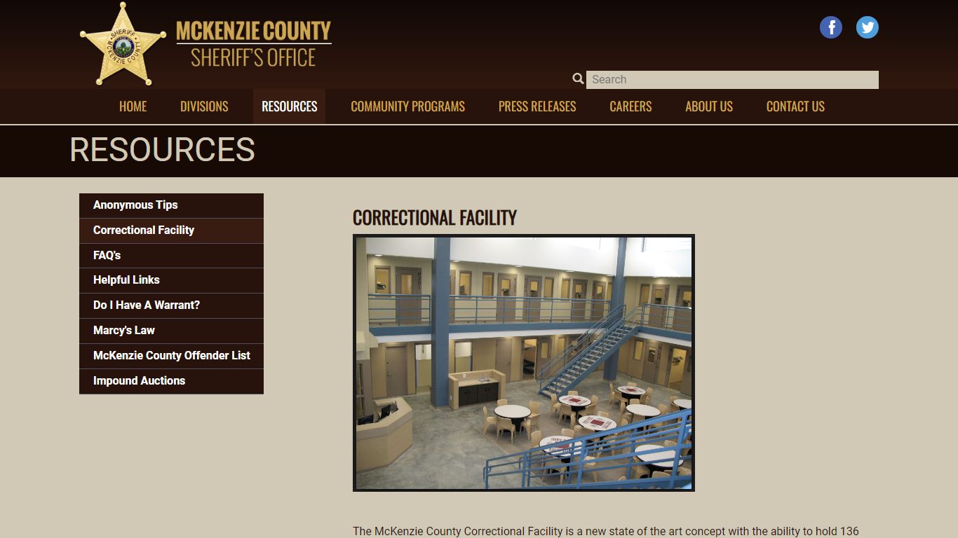 Correctional Facility - McKenzie County Sheriff